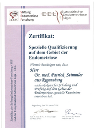 PDF - Zertifikat Spezielle Qualifizierung Endometriose - Dr. Stimmler
