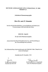 Bild - Degum Stufe 2 Mammasonographie 2011 - Dr. Stimmler