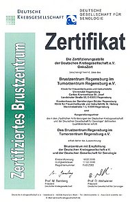 Bild - Zertifikat Brustzentrum - 2005